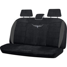 R.M.Williams Suede Velour Seat Covers Black Adjustable Headrests Size 06H Rear Seat, , scaau_hi-res