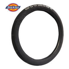 Dickies Collegiate Poly Canvas Steering Wheel Cover Black/Grey 380mm Diameter, , scaau_hi-res