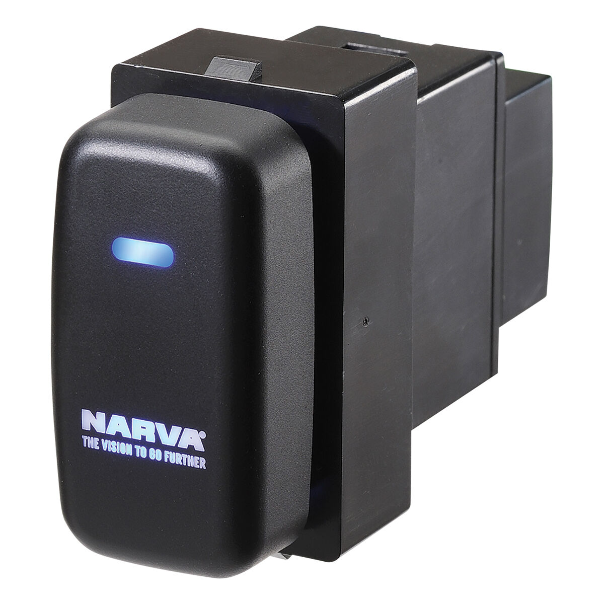 Narva OE Style Switch - Suits Mitsubishi Tridon ML-MN series, Challenger 09-15, Pajero 02-12, Blank Push On/Off, Blue LED, 63330BL, , scaau_hi-res