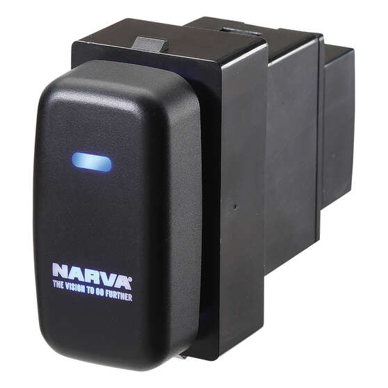 Narva OE Style Switch - Suits Mitsubishi Tridon ML-MN series, Challenger 09-15, Pajero 02-12, Blank Push On/Off, Blue LED, 63330BL, , scaau_hi-res