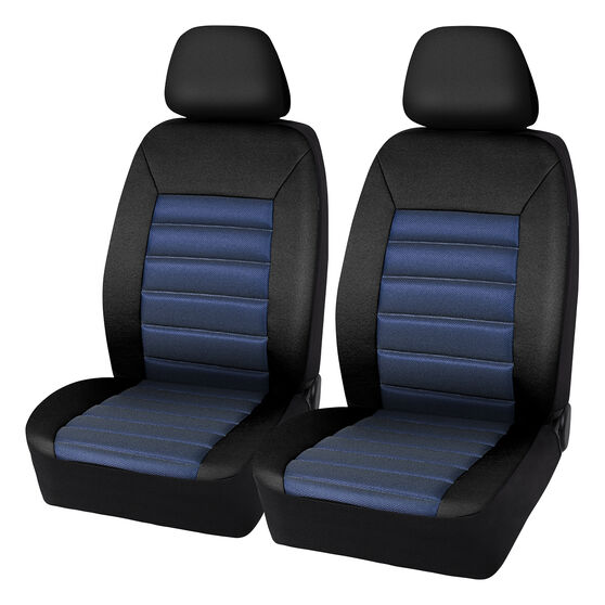 SCA Memory Foam Seat Covers Blue Adjustable Headrests Airbag Compatible, , scaau_hi-res