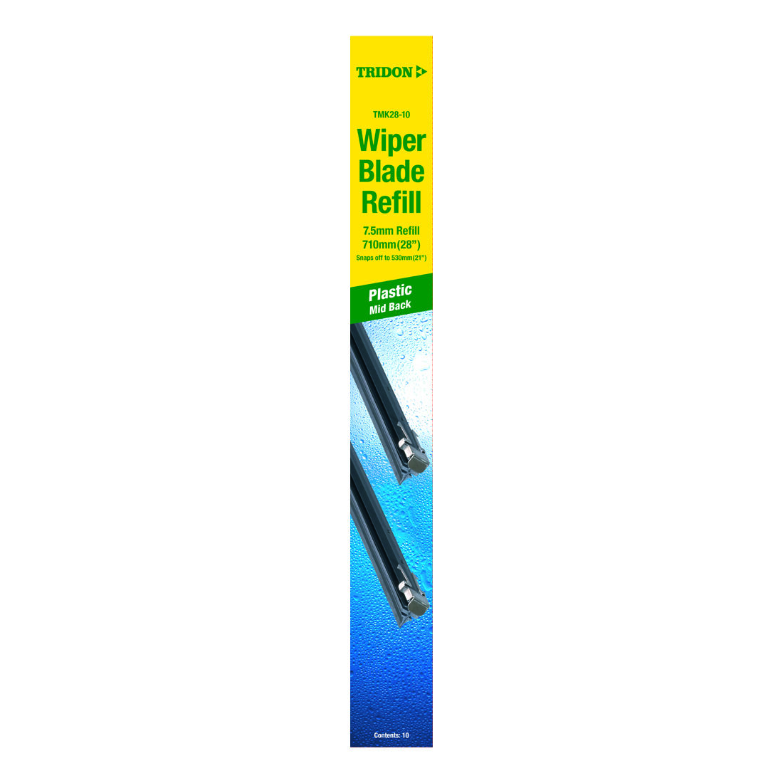 Tridon Wiper Blade Refill - 28 Inch, Plastic Mid Back, 10pk, TMK28-10, , scaau_hi-res