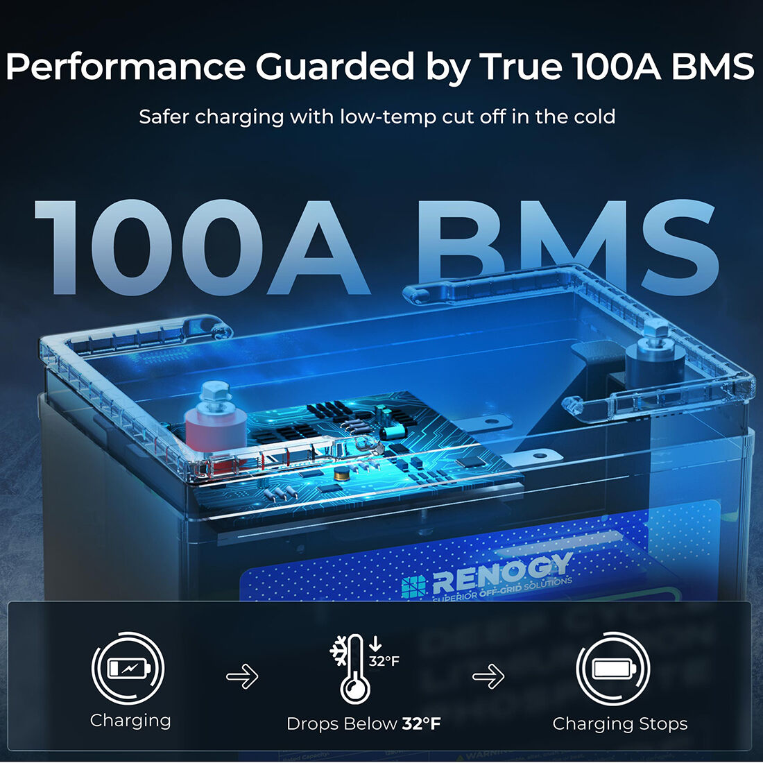 Renogy Lithium Deep Cycle Battery 12.8V 100Ah, , scaau_hi-res