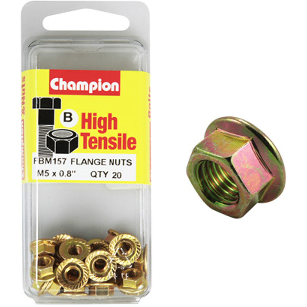 Champion Flange Nuts Metric M5 X 0.8, , scaau_hi-res