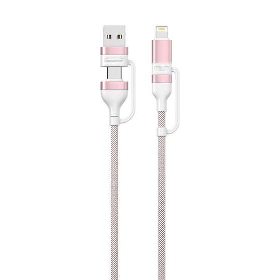 Cabin Crew USB-C/USB-A to USB-C/Lightning Magnetic Cable Pink, , scaau_hi-res