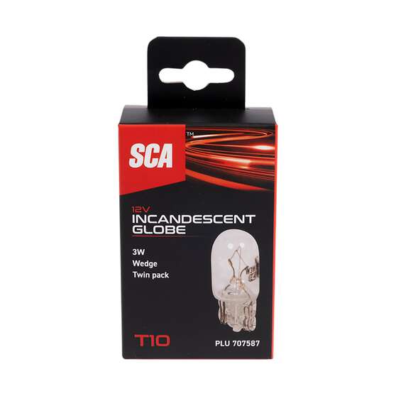 SCA Incandescent Globe - T10 12V 3W - 2 Pack, , scaau_hi-res