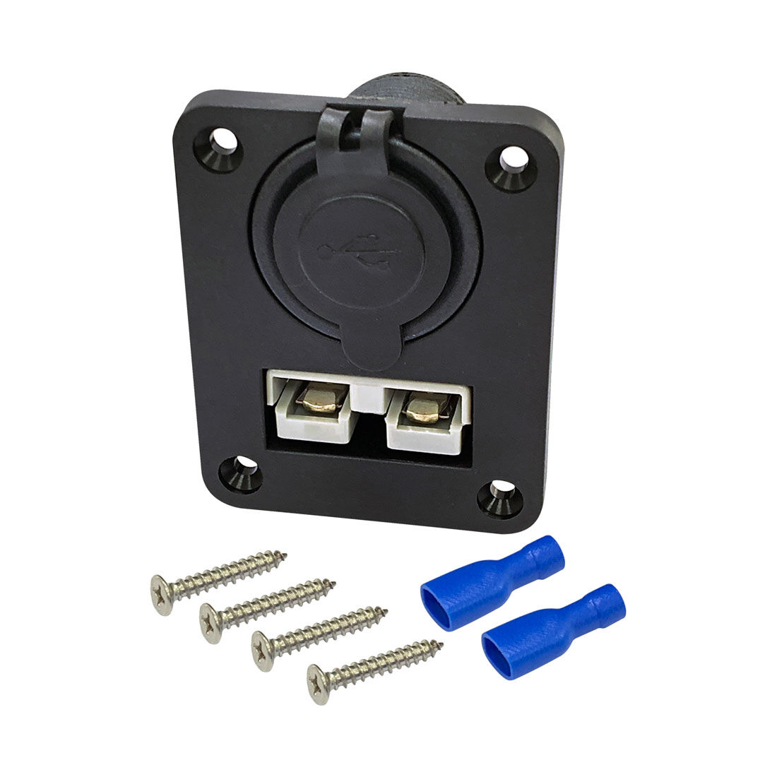 Ridge Ryder 50 Amp Connector Flush Mount w/ Dual USB, , scaau_hi-res