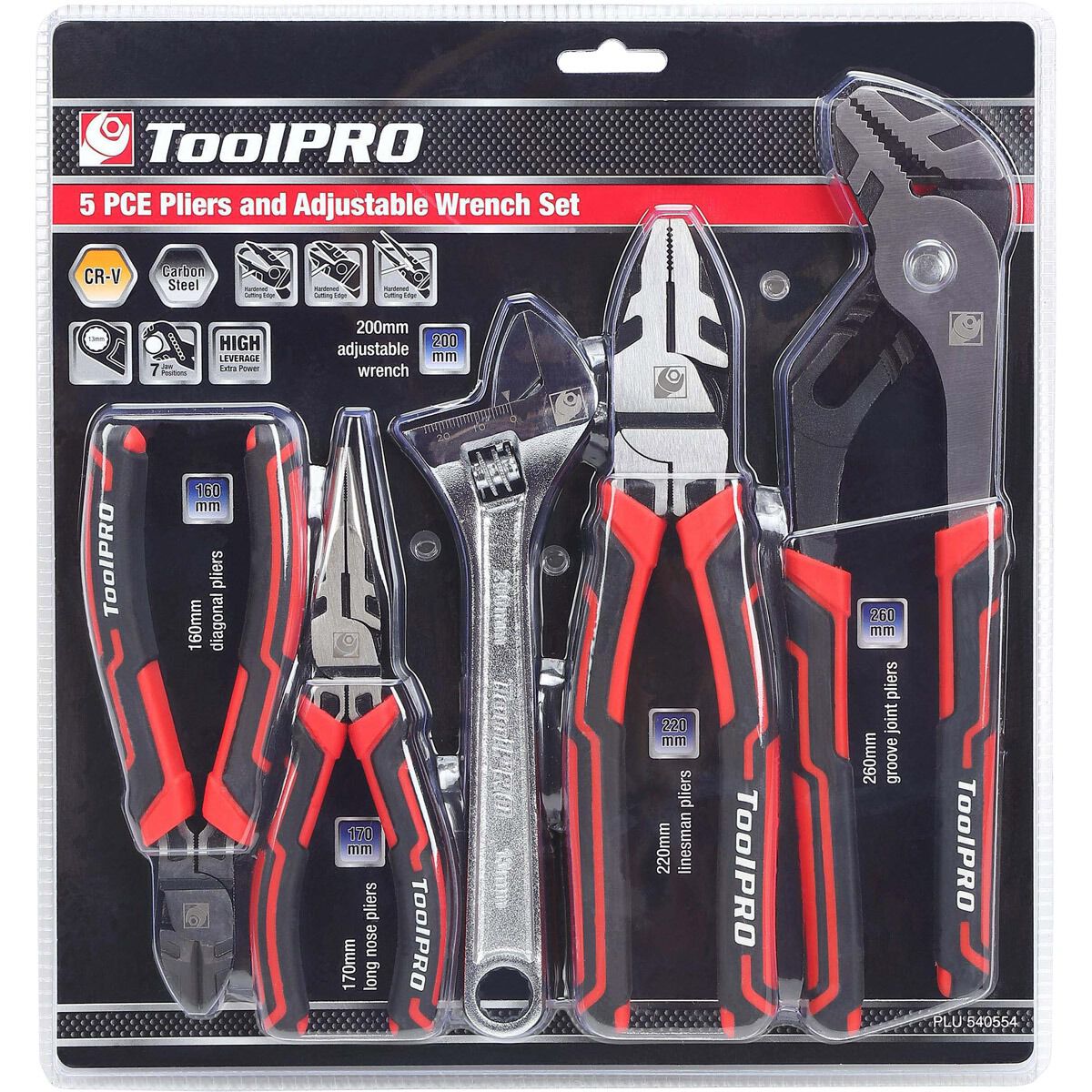 ToolPRO Plier and Wrench Set 5 Piece, , scaau_hi-res