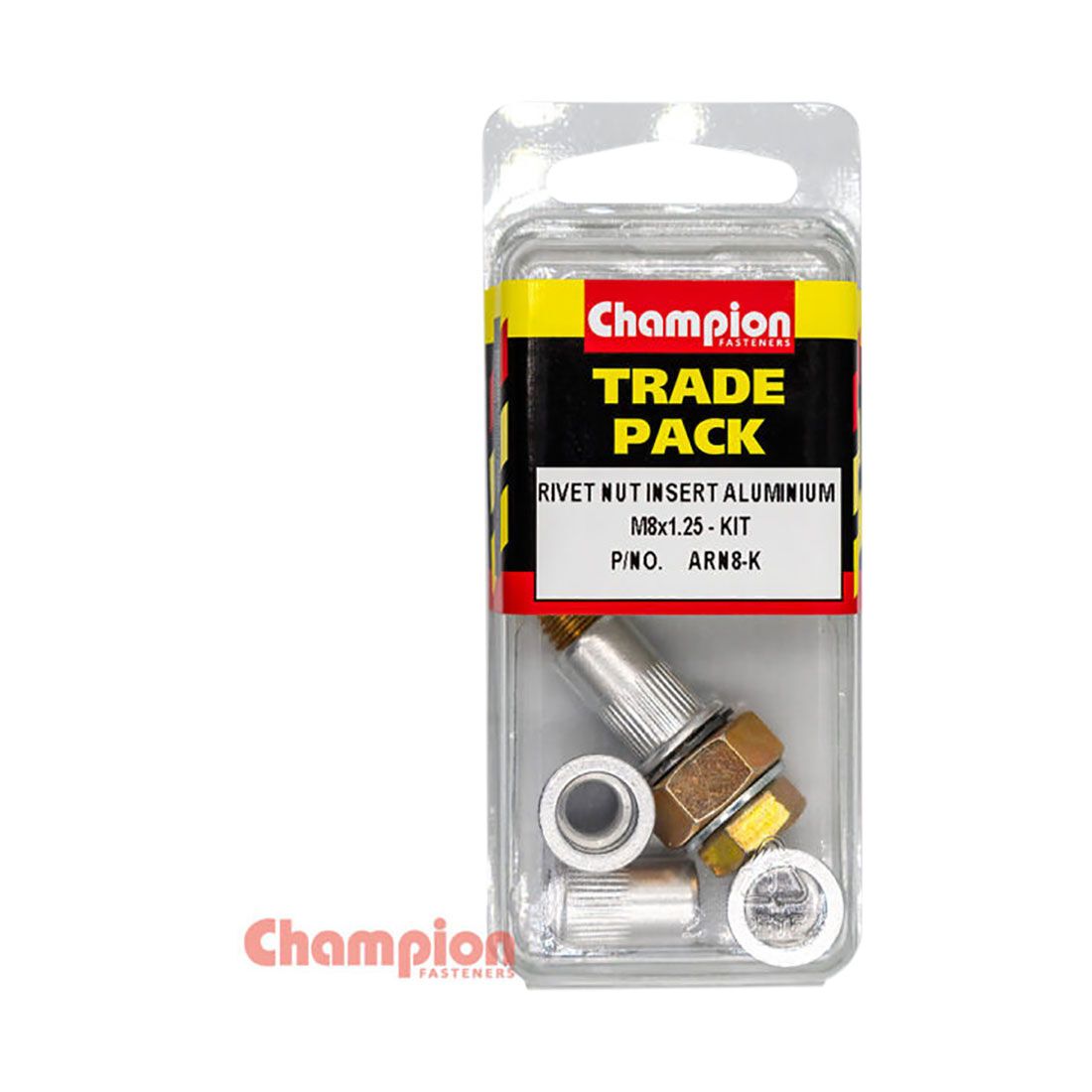 Champion Rivet Nuts Aluminium - M8x1.25, ARN8-K, , scaau_hi-res