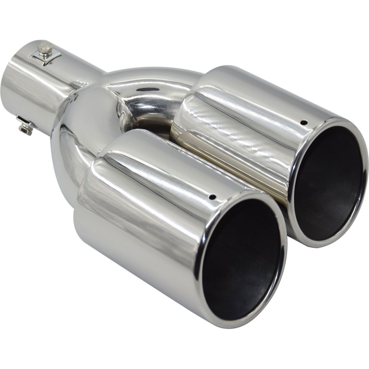Street Series Stainless Steel Exhaust Tip Twin Angle Cut Rolled Tip suits 40mm to 52mm