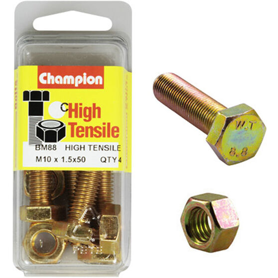 Champion High Tensile Bolts and Nuts - M10 X 50, , scaau_hi-res