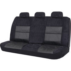 SCA Premium Jacquard and Velour Seat Covers - Black Adjustable Zips Rear Seat Size 06H, , scaau_hi-res
