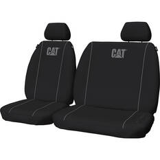 CAT Poly Canvas Seat Covers Black/Grey Adjustable Headrests Size 301 Front Bucket and Bench (W/Out Cut Out) Air Bag Compatible, , scaau_hi-res