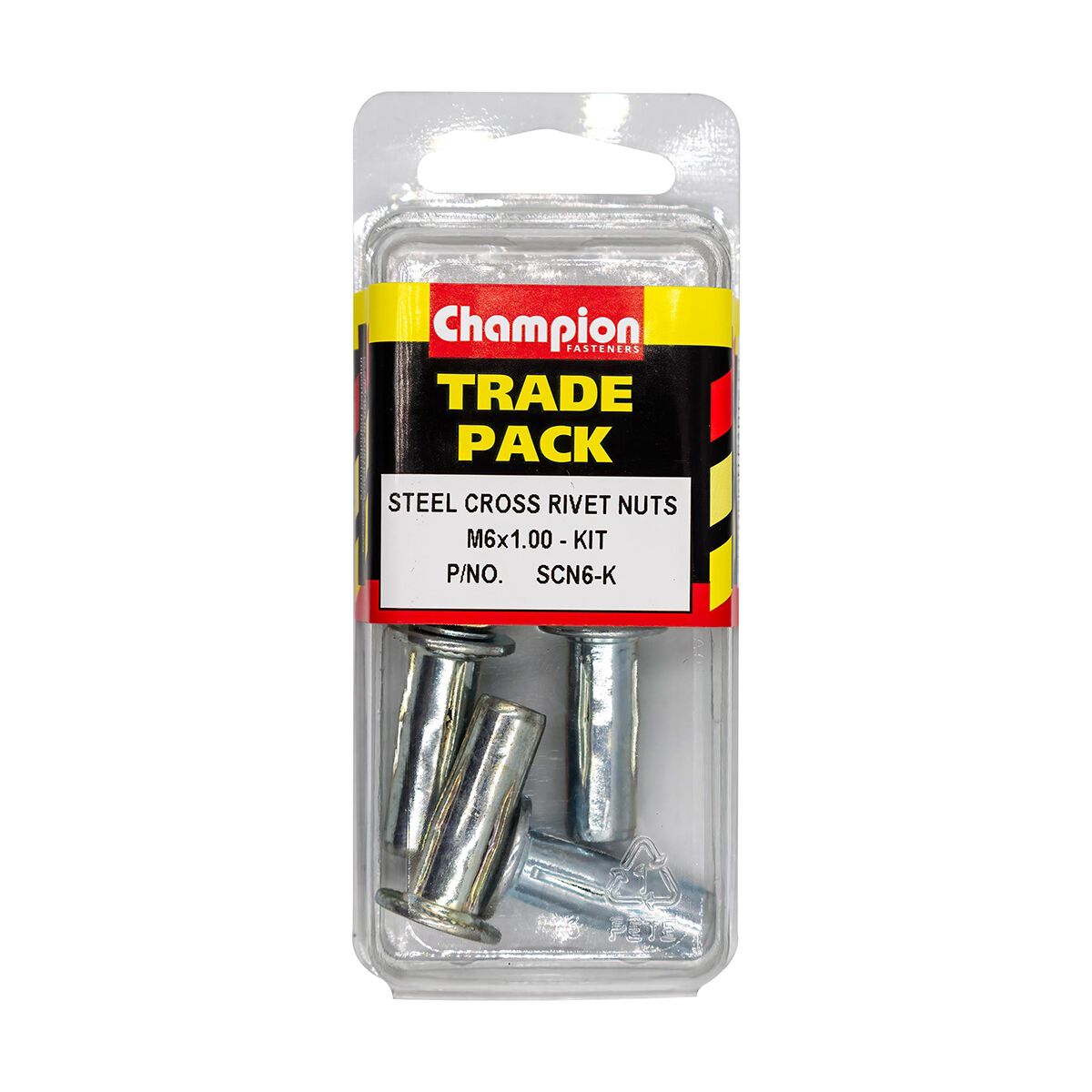 Champion Steel Cross Rivet Nuts, M6x1.00 Kit, , scaau_hi-res