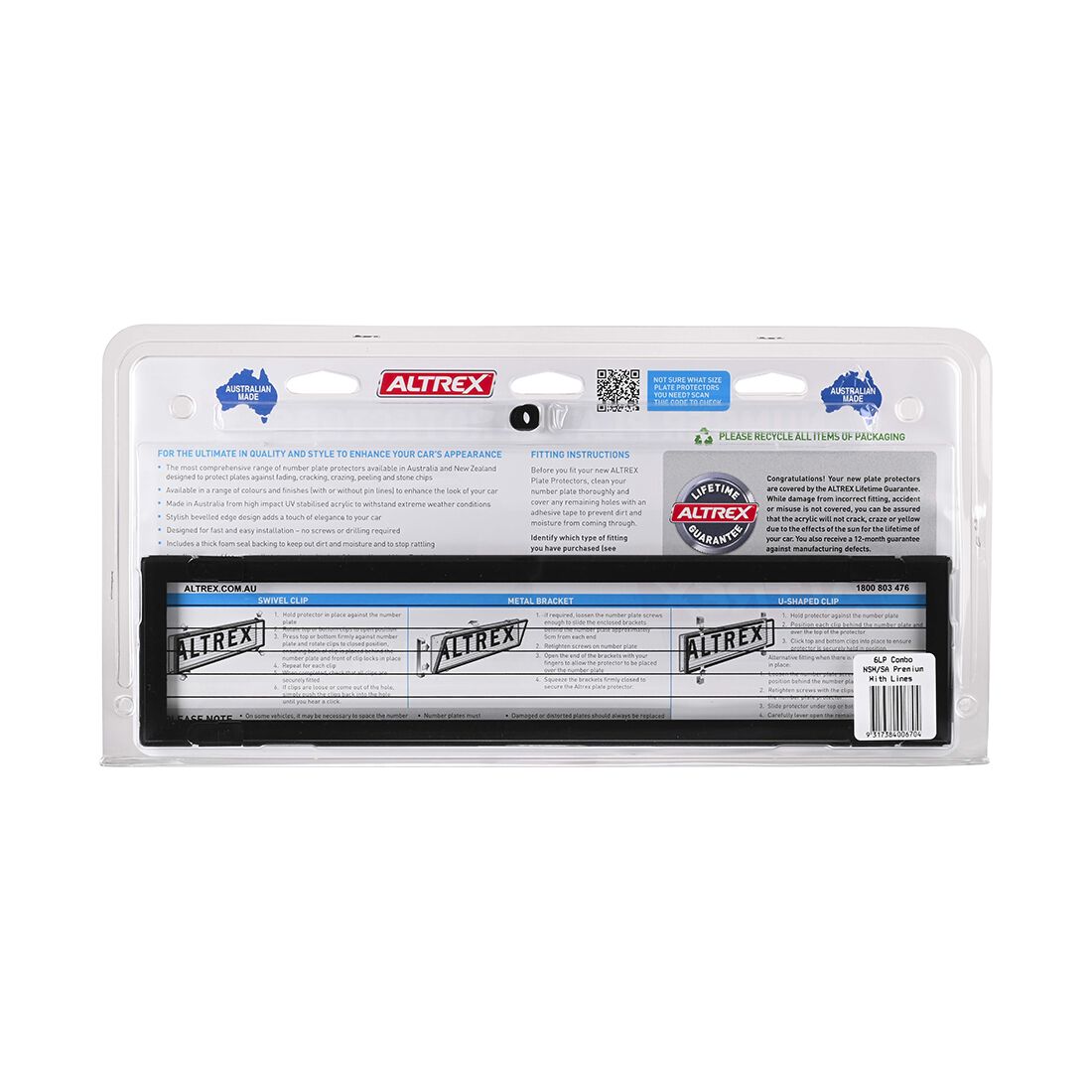 Altrex Number Plate Protector - 6 Figure Premium With Lines 6LP, , scaau_hi-res