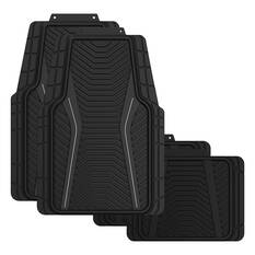 SCA Carbon Fibre PVC Car Floor Mats - Set of 4, Black/Grey, , scaau_hi-res