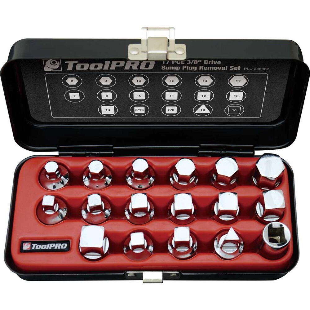 ToolPRO Sump Plug Removal Socket Set 17 Piece Supercheap Auto