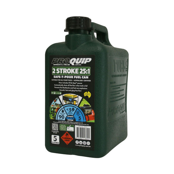 Pro Quip Safe T Pour Jerry Can 5L 25:1 Two Stroke Green, , scaau_hi-res