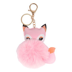 Pom Pom Keyring - Pink Fox, , scaau_hi-res