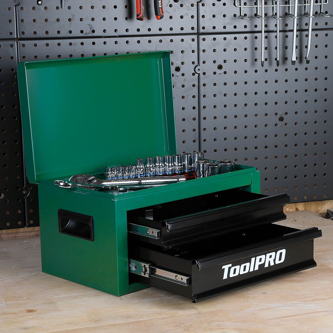 ToolPRO 15" Heavy Duty Mini Tool Chest Green, , scaau_hi-res