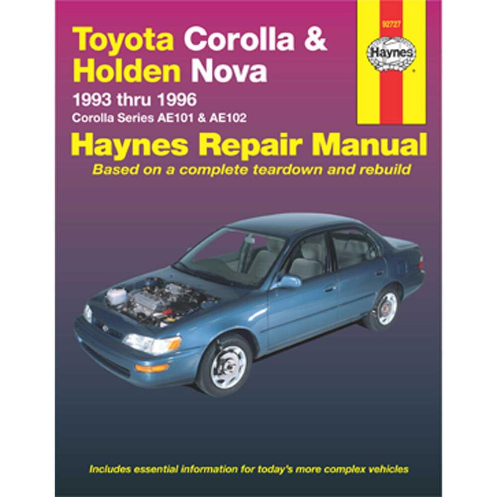 Haynes Car Manual For Toyota Corolla 1993-1996 - 92727 | Supercheap Auto