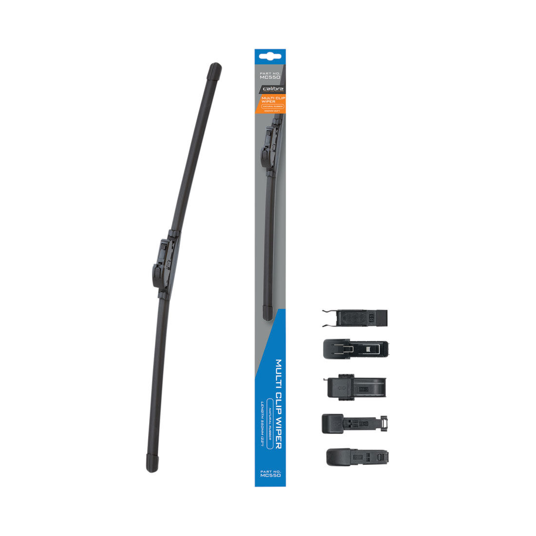 Calibre Multi-Clip Wiper Blade 550mm (22") Single - MC550, , scaau_hi-res