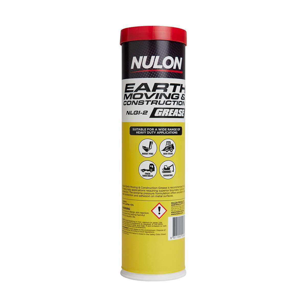 Nulon Grease Cartridge Earthmoving & Construction 450g, , scaau_hi-res