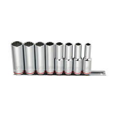 ToolPRO Socket Rail Set 1/2" Drive Deep SAE 8 Piece, , scaau_hi-res