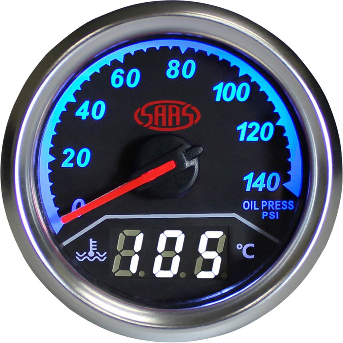 SAAS Dual Oil Pressure / Water Temperature Trax Gauge - Black, , scaau_hi-res