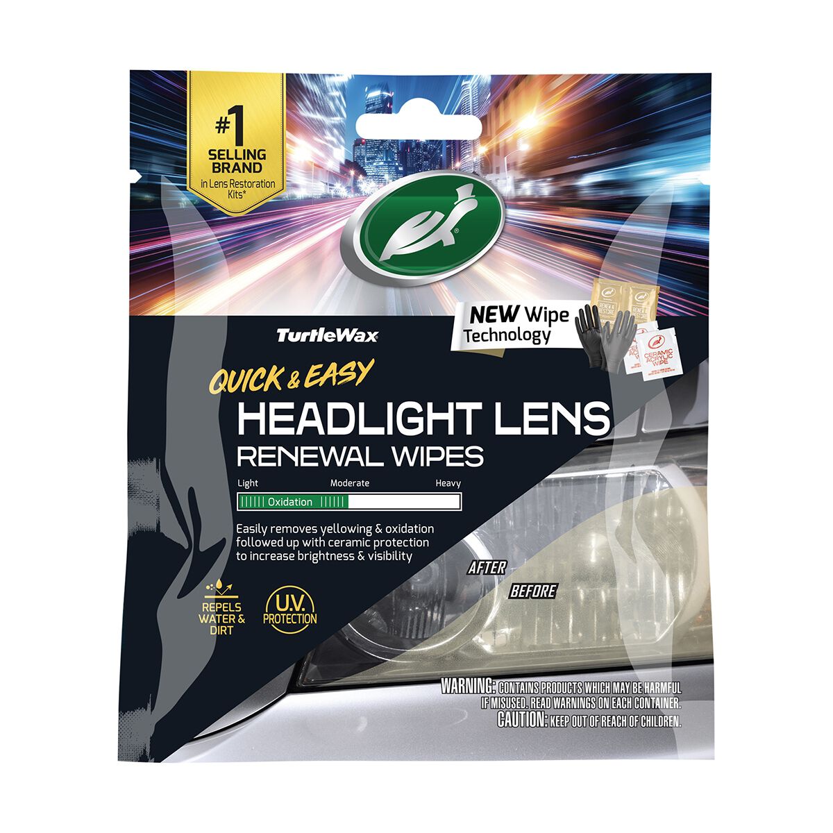 Turtle Wax Headlight Lens Renewal Wipes, , scaau_hi-res