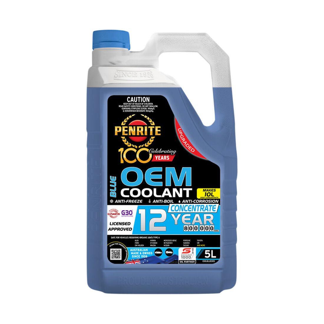 Penrite Blue Long Life Anti Freeze / Anti Boil Coolant Concentrate - 5 Litres, , scaau_hi-res