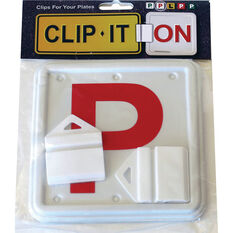 Clip It On QLD/TAS/ACT/SA/NT Red P Plate and Clips Twin Pack, , scaau_hi-res