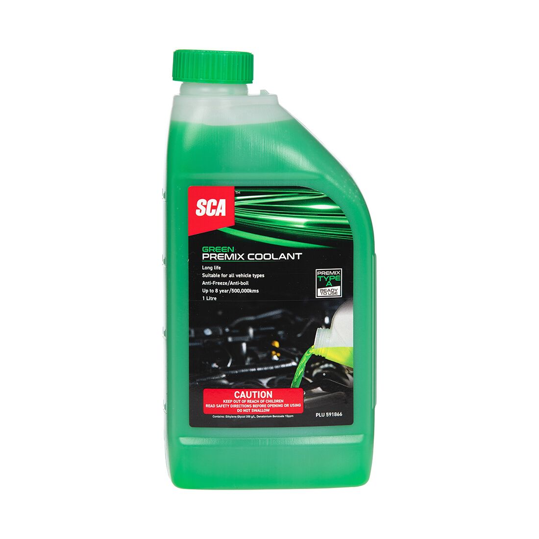 SCA Green Long Life Coolant Premix - 1 Litre, , scaau_hi-res