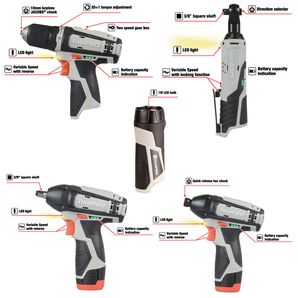 ToolPRO 12V Ultimate Power Tool Kit Supercheap Auto