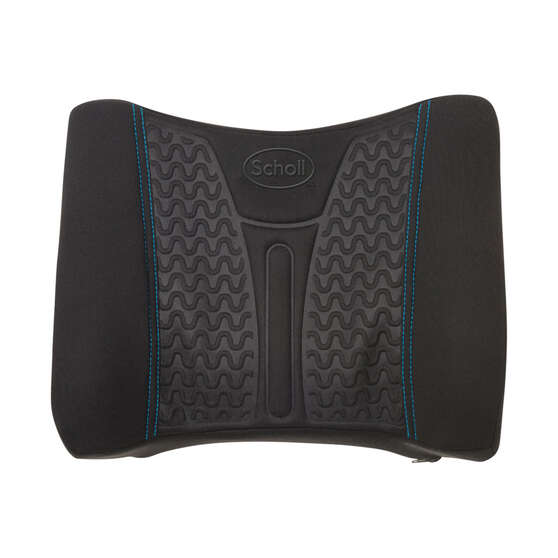 Scholl Infused Gel Memory Foam Black Lumbar Cushion, , scaau_hi-res