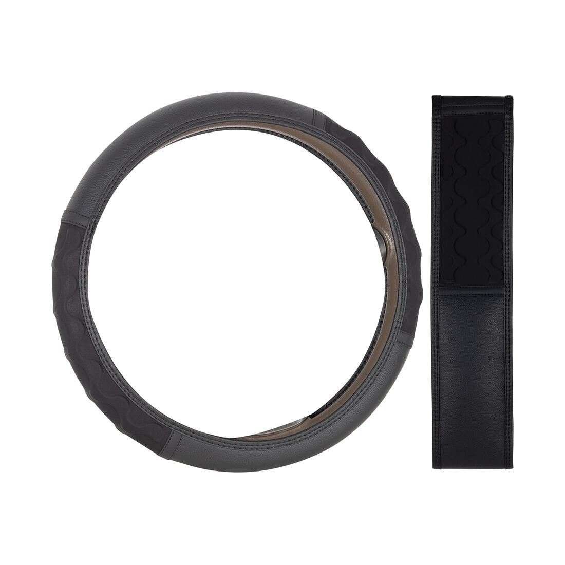 SCA Soft Steering Wheel Cover Leather Look Gel Black, , scaau_hi-res