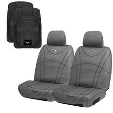 R.M.Williams Canvas Seat Cover and Rubber Floor Mat Set, , scaau_hi-res