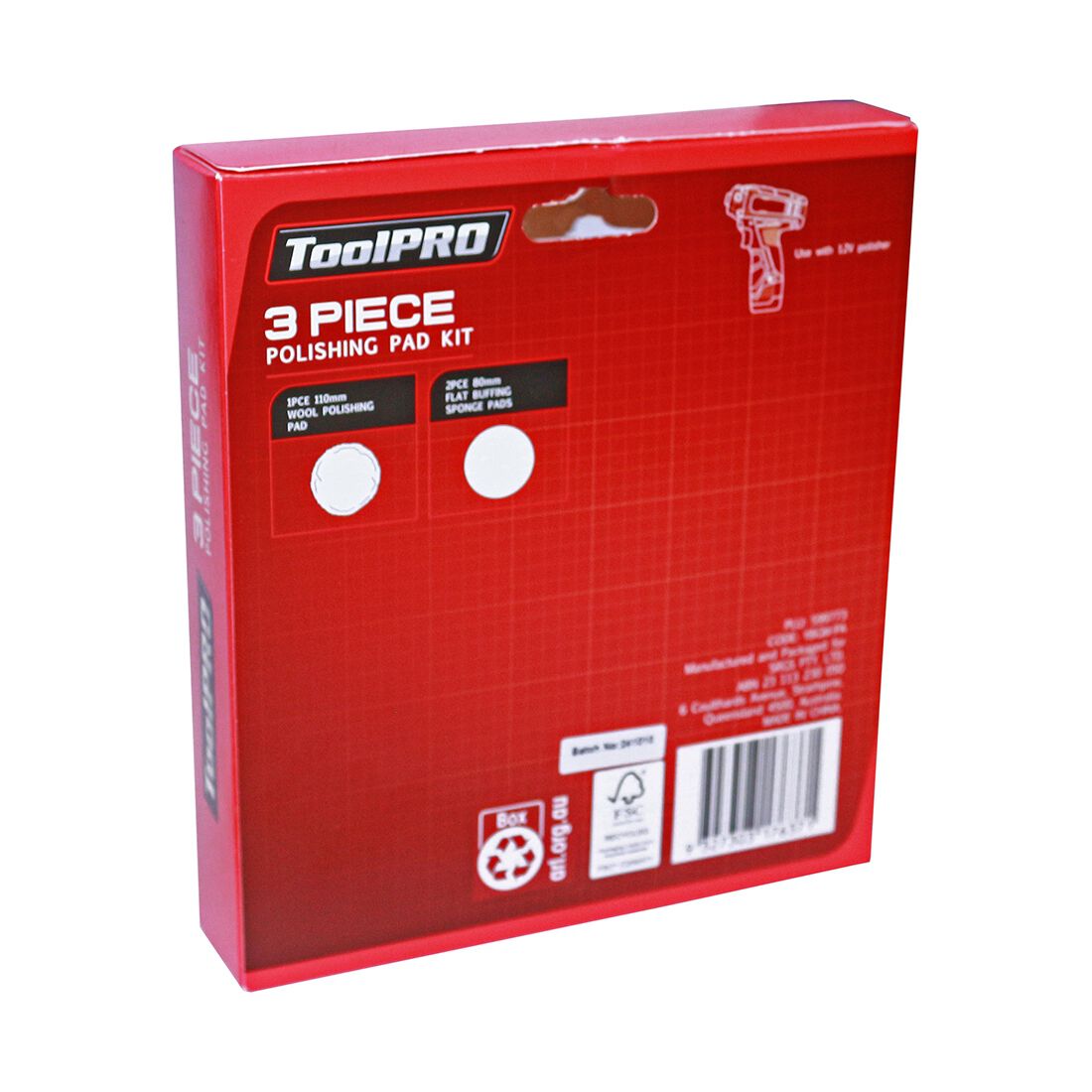 ToolPRO Polishing Pad Kit 80mm 3pc, , scaau_hi-res