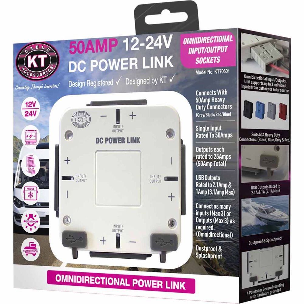 KT Cable DC Power Link 50AMP, 1224V KT70601 Supercheap Auto