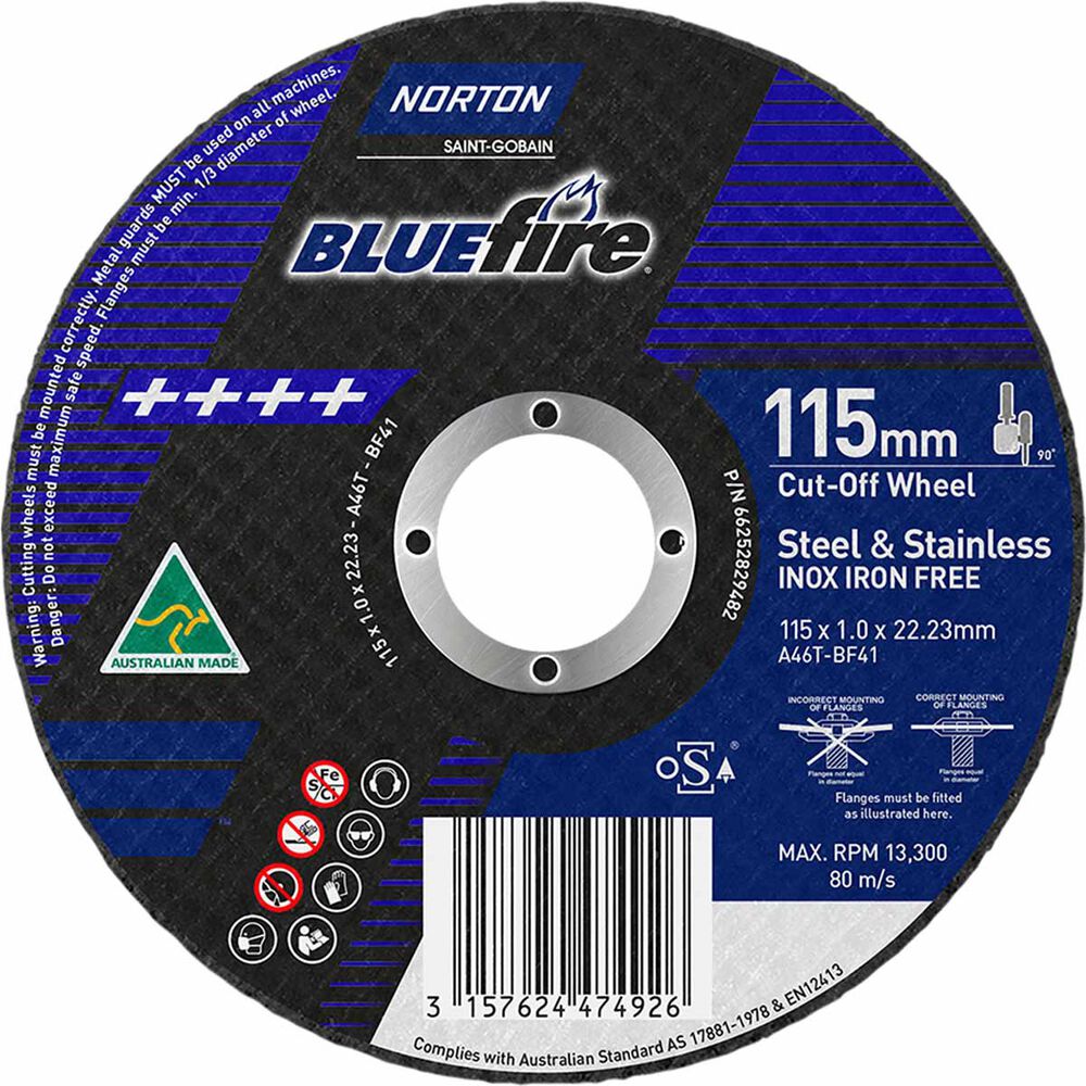 Norton Metal Cut off Disc 115mm x 1.0mm x 22mm Supercheap Auto