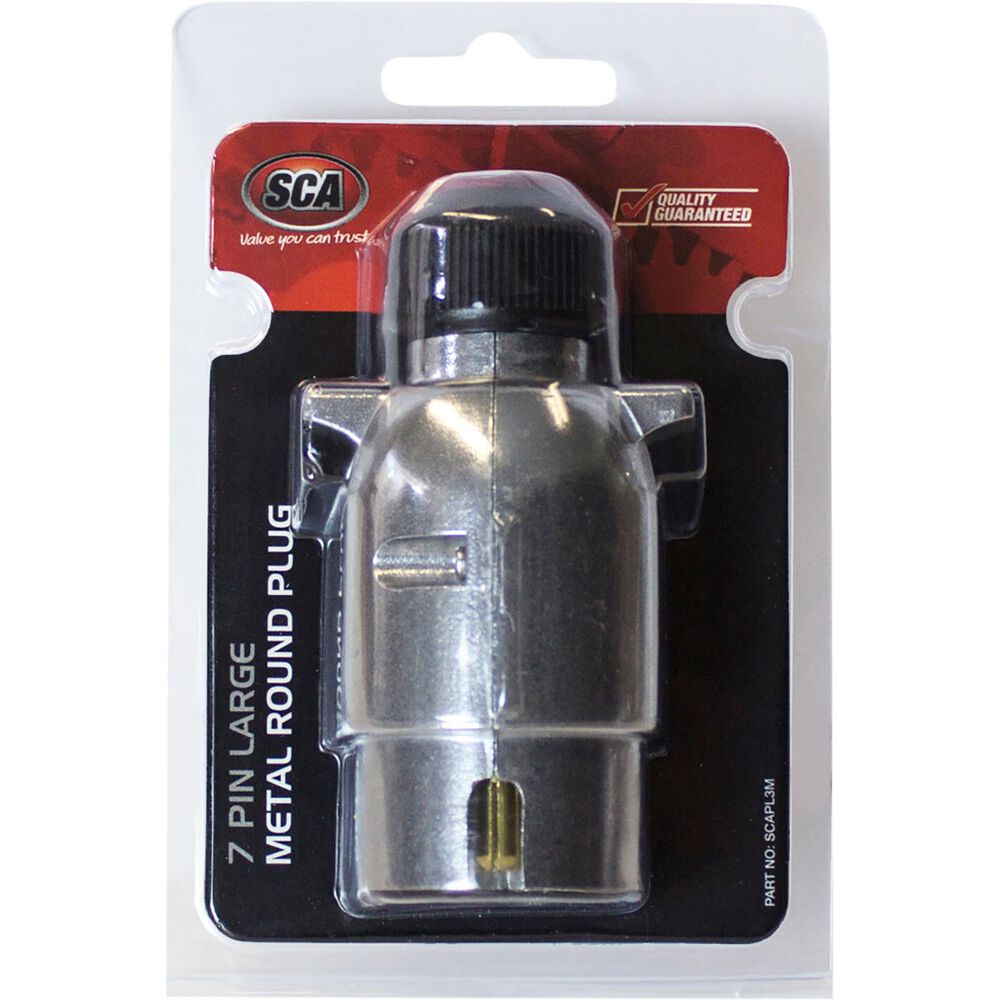 SCA Trailer Plug, Metal Large Round, 7 Pin Supercheap Auto