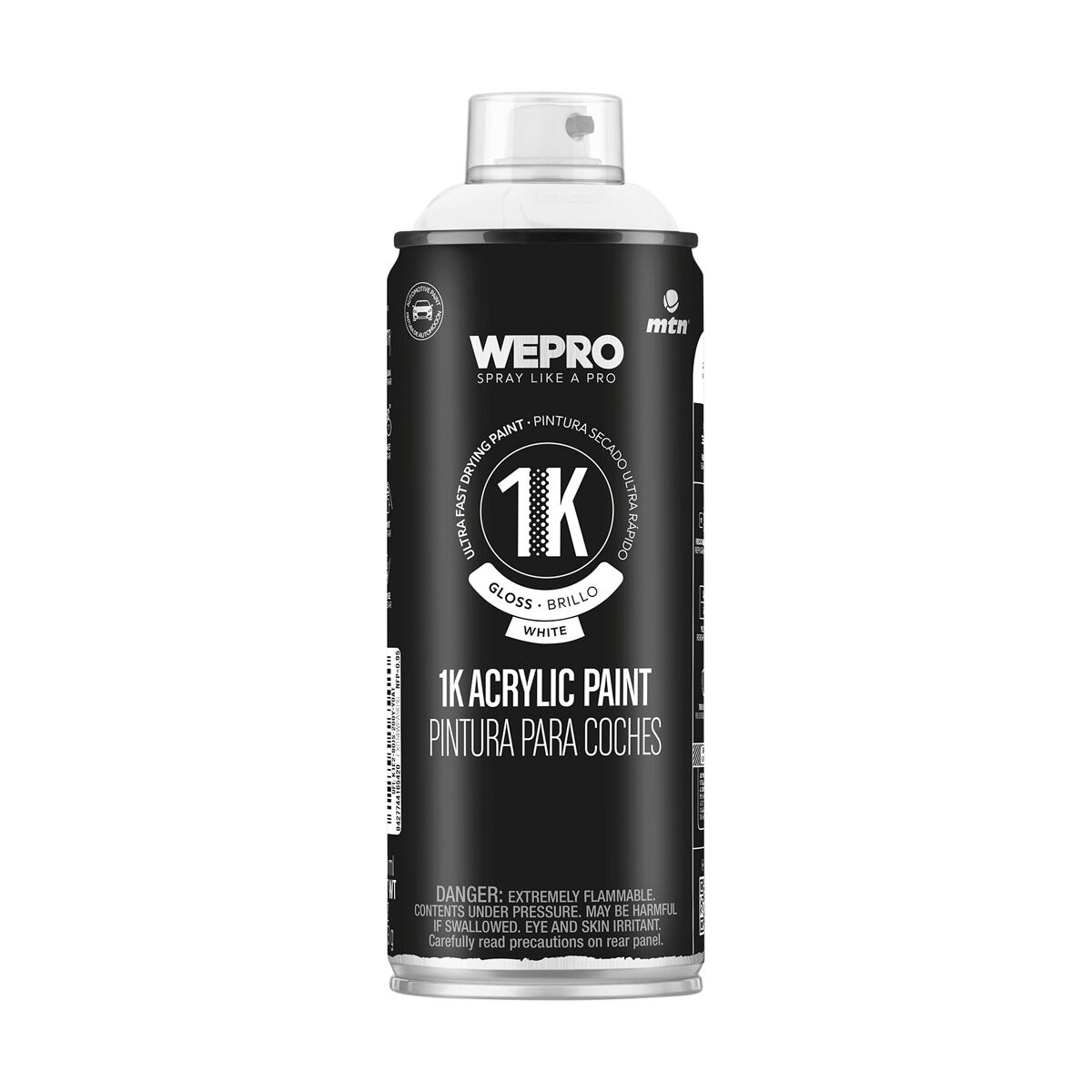 MTN 1K Acrylic Enamel White Gloss 400ml, , scaau_hi-res