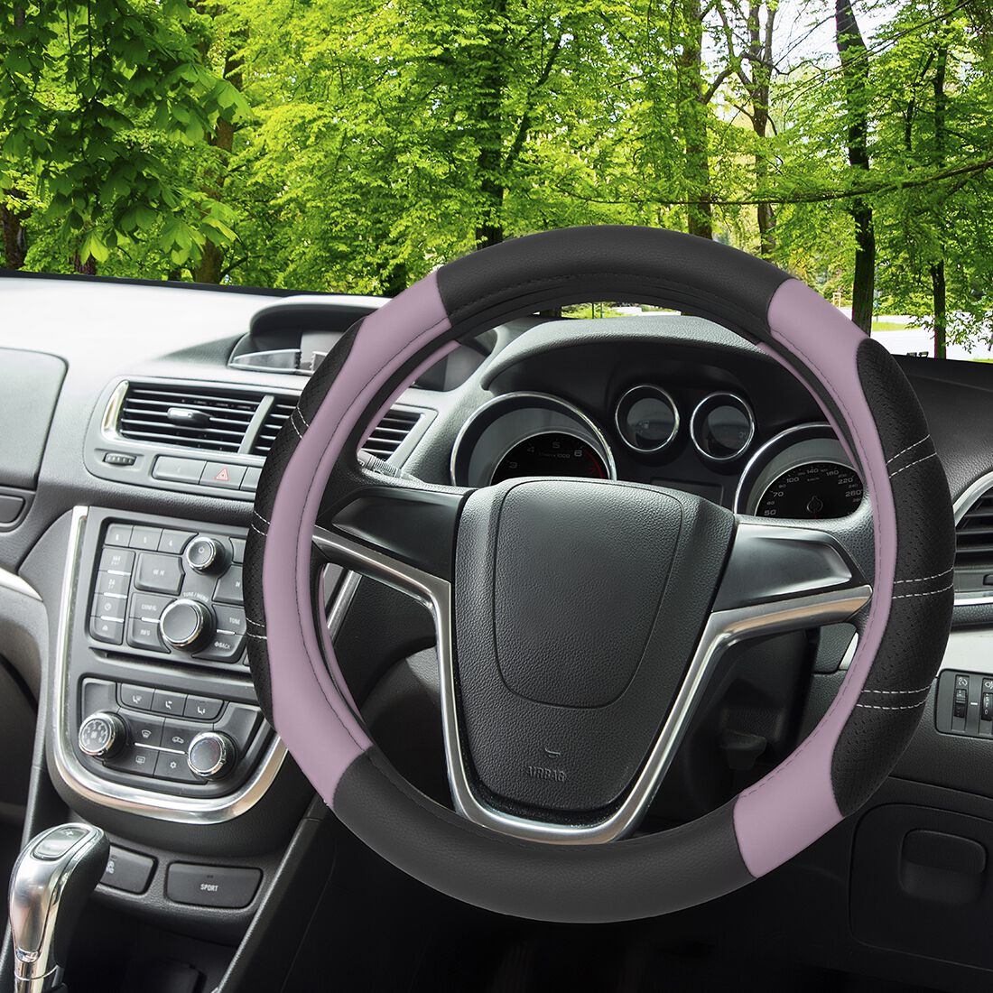 SCA Steering Wheel Cover & Seat Belt Buddie Set Purple, , scaau_hi-res