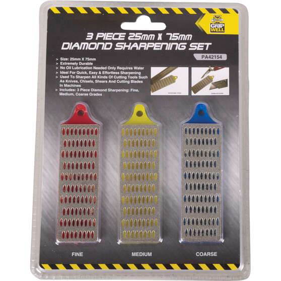 Gripwell Diamond Sharpening Set - 25 X 75mm, 3 Pieces, , scaau_hi-res