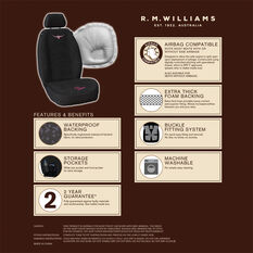 R.M.Williams Jillaroo Suede Velour Seat Covers Black/Pink Adjustable Headrests Size 30 Front Pair Airbag Compatible, , scaau_hi-res