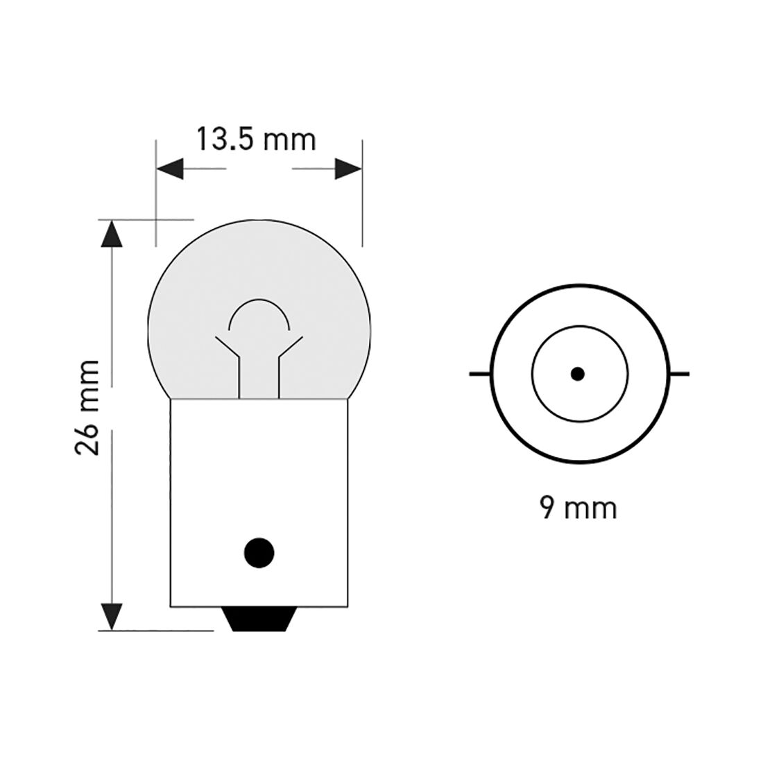 SCA Incandescent Globe - G14 12V 6W - 2 Pack, , scaau_hi-res