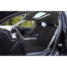 SCA Canvas Seat Covers - Black/Grey Adjustable Headrests Size 30 Front Pair Airbag Compatible, , scaau_hi-res