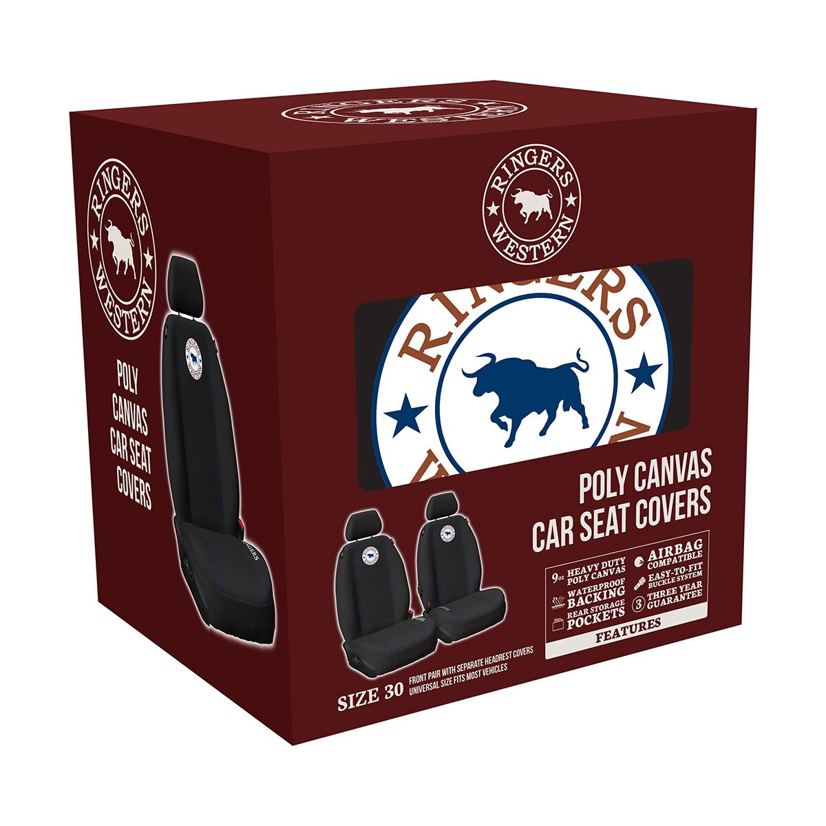 Ringers Western Classic Poly Canvas Seat Covers, Front Universal Pair 30A, , scaau_hi-res