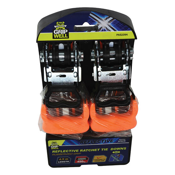 Gripwell Ratchet Tie Downs, 4.5m Supercheap Auto