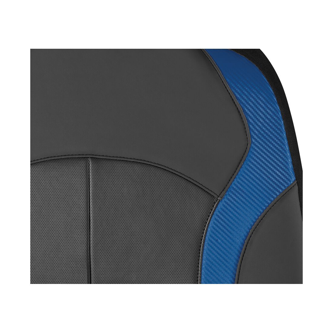 SCA Seat Cover Sports Black & Blue Leather Look, Adjustable Headrests, Airbag Compatible, Size 30A, , scaau_hi-res